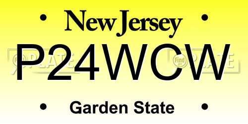 P24WCW New Jersey License Plate