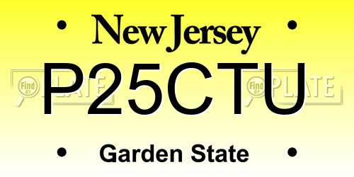 P25CTU New Jersey License Plate