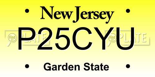P25CYU New Jersey License Plate