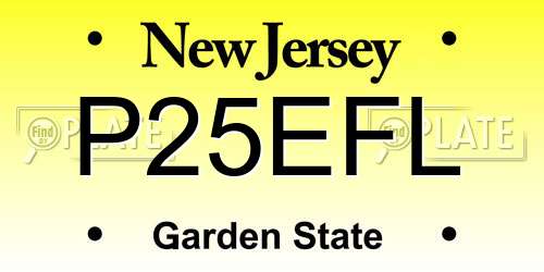 P25EFL New Jersey License Plate