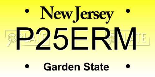 P25ERM New Jersey License Plate