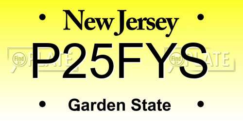 P25FYS New Jersey License Plate