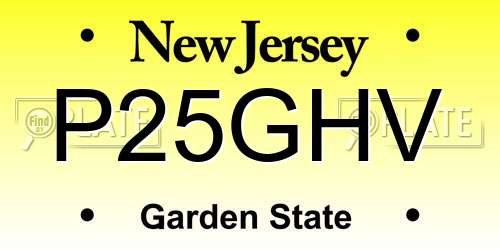 P25GHV New Jersey License Plate