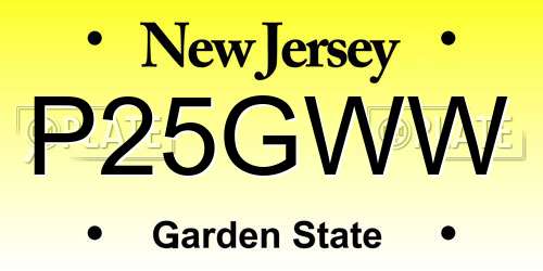 P25GWW New Jersey License Plate