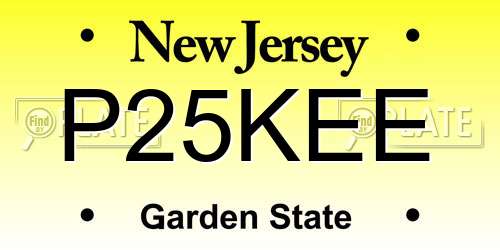 P25KEE New Jersey License Plate