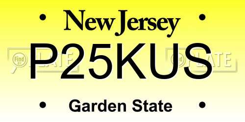 P25KUS New Jersey License Plate