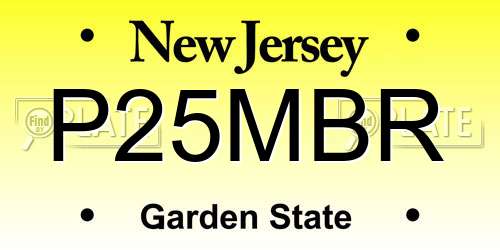 P25MBR New Jersey License Plate