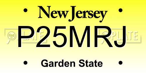 P25MRJ New Jersey License Plate