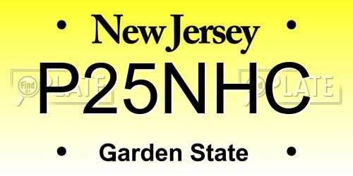 P25NHC New Jersey License Plate