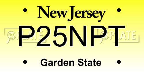 P25NPT New Jersey License Plate