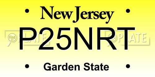P25NRT New Jersey License Plate