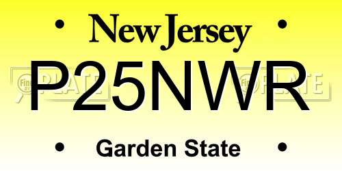 P25NWR New Jersey License Plate