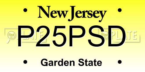 P25PSD New Jersey License Plate