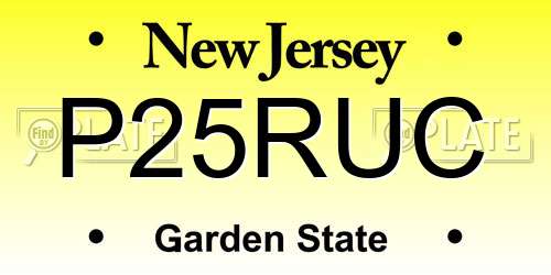 P25RUC New Jersey License Plate