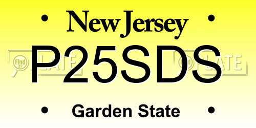 P25SDS New Jersey License Plate