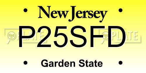 P25SFD New Jersey License Plate