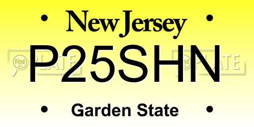 P25SHN New Jersey License Plate