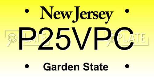 P25VPC New Jersey License Plate