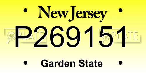 P269151 New Jersey License Plate