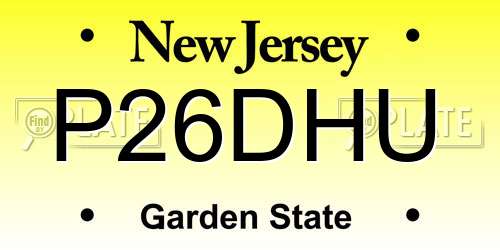 P26DHU New Jersey License Plate