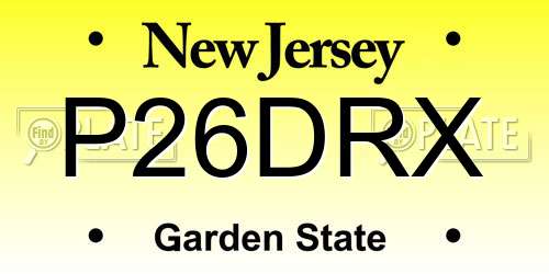 P26DRX New Jersey License Plate