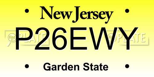 P26EWY New Jersey License Plate