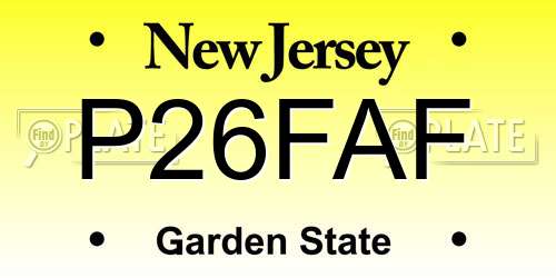 P26FAF New Jersey License Plate