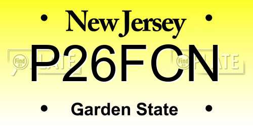 P26FCN New Jersey License Plate