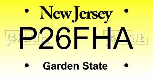 P26FHA New Jersey License Plate