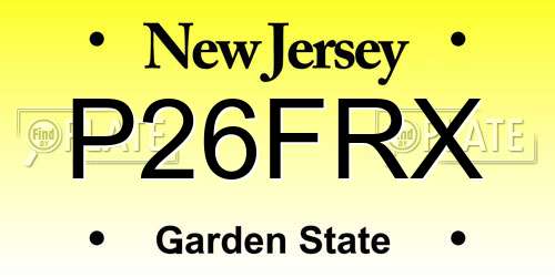 P26FRX New Jersey License Plate