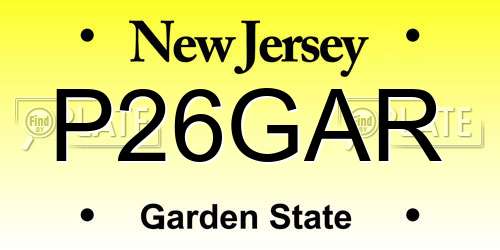 P26GAR New Jersey License Plate