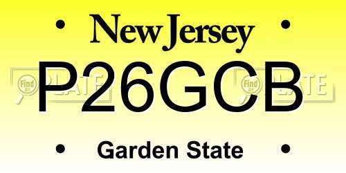 P26GCB New Jersey License Plate