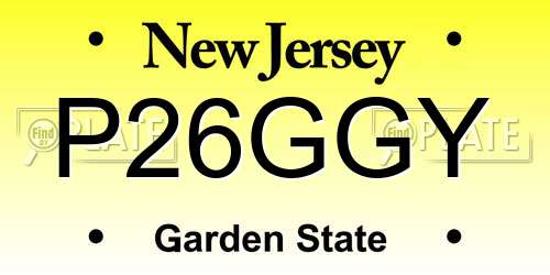 P26GGY New Jersey License Plate