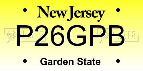 P26GPB New Jersey License Plate