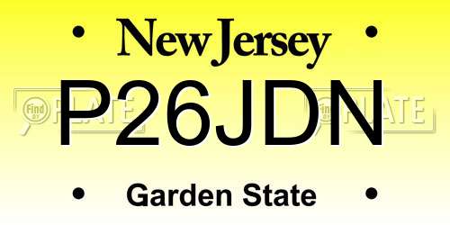 P26JDN New Jersey License Plate