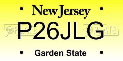 P26JLG New Jersey License Plate