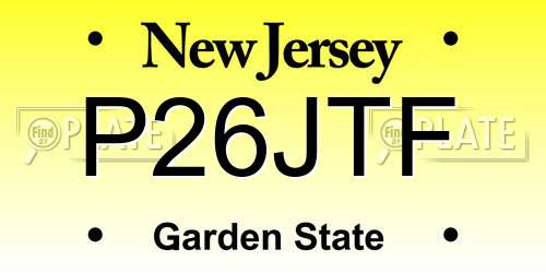 P26JTF New Jersey License Plate