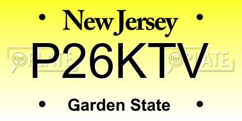 P26KTV New Jersey License Plate