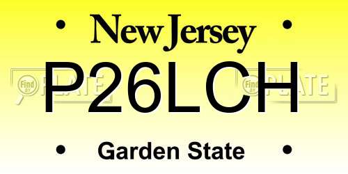 P26LCH New Jersey License Plate