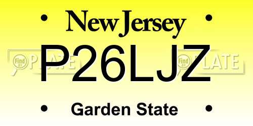 P26LJZ New Jersey License Plate