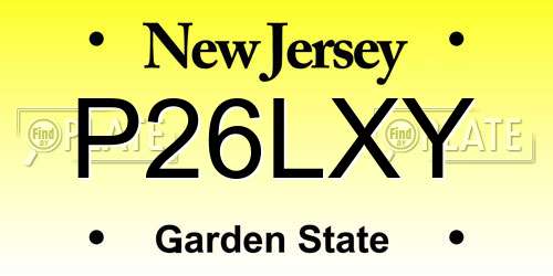P26LXY New Jersey License Plate