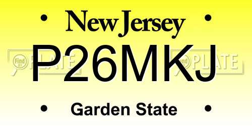 P26MKJ New Jersey License Plate