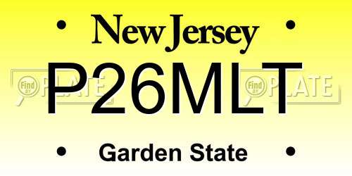 P26MLT New Jersey License Plate