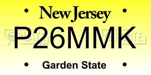 P26MMK New Jersey License Plate