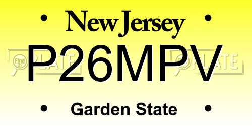 P26MPV New Jersey License Plate