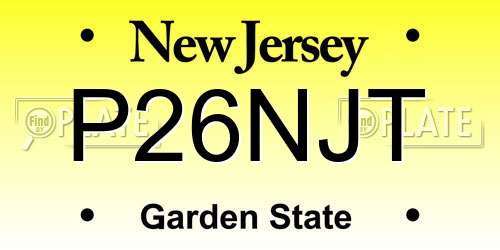 P26NJT New Jersey License Plate