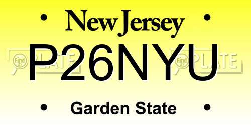 P26NYU New Jersey License Plate