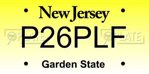 P26PLF New Jersey License Plate