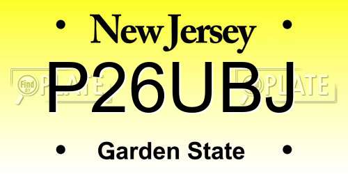 P26UBJ New Jersey License Plate