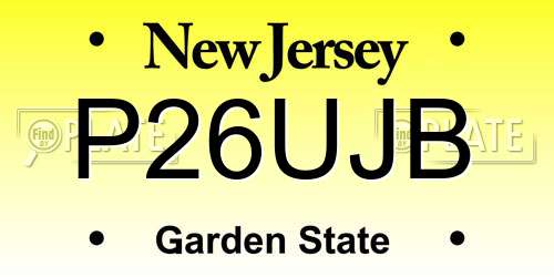 P26UJB New Jersey License Plate